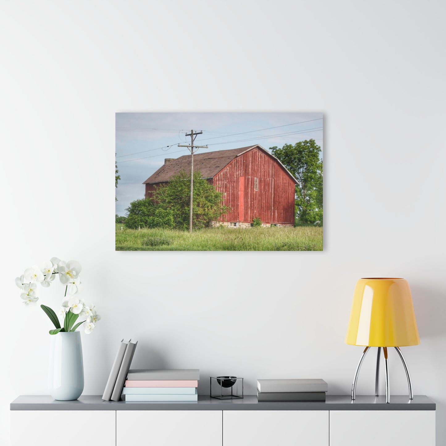 U R There Photography Armstrong Road Red I Rustic Farmhouse Acrylic Wall Print