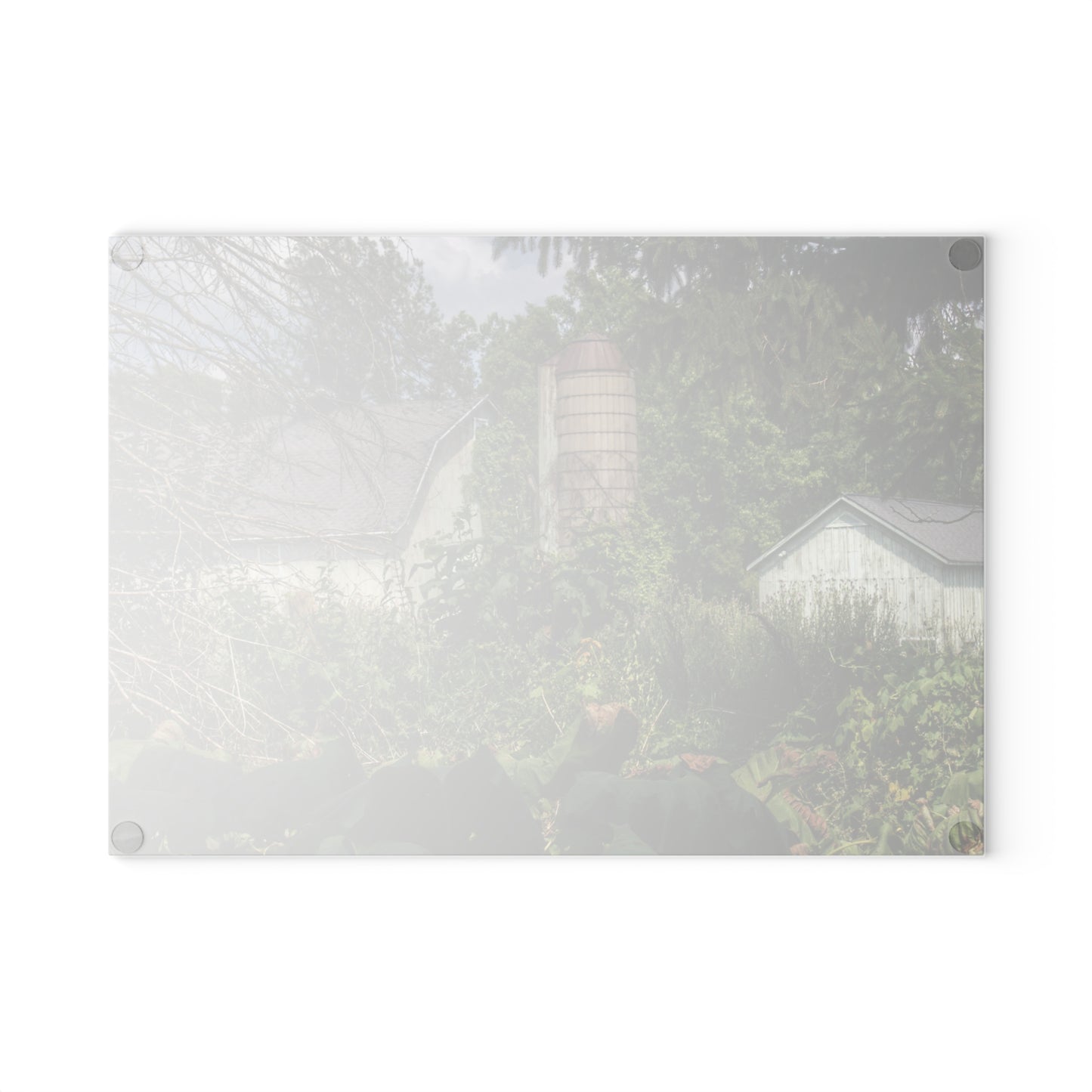 U R There Photography Clark Road Hidden Rustic Farmhouse Tempered-Glass Cutting Board