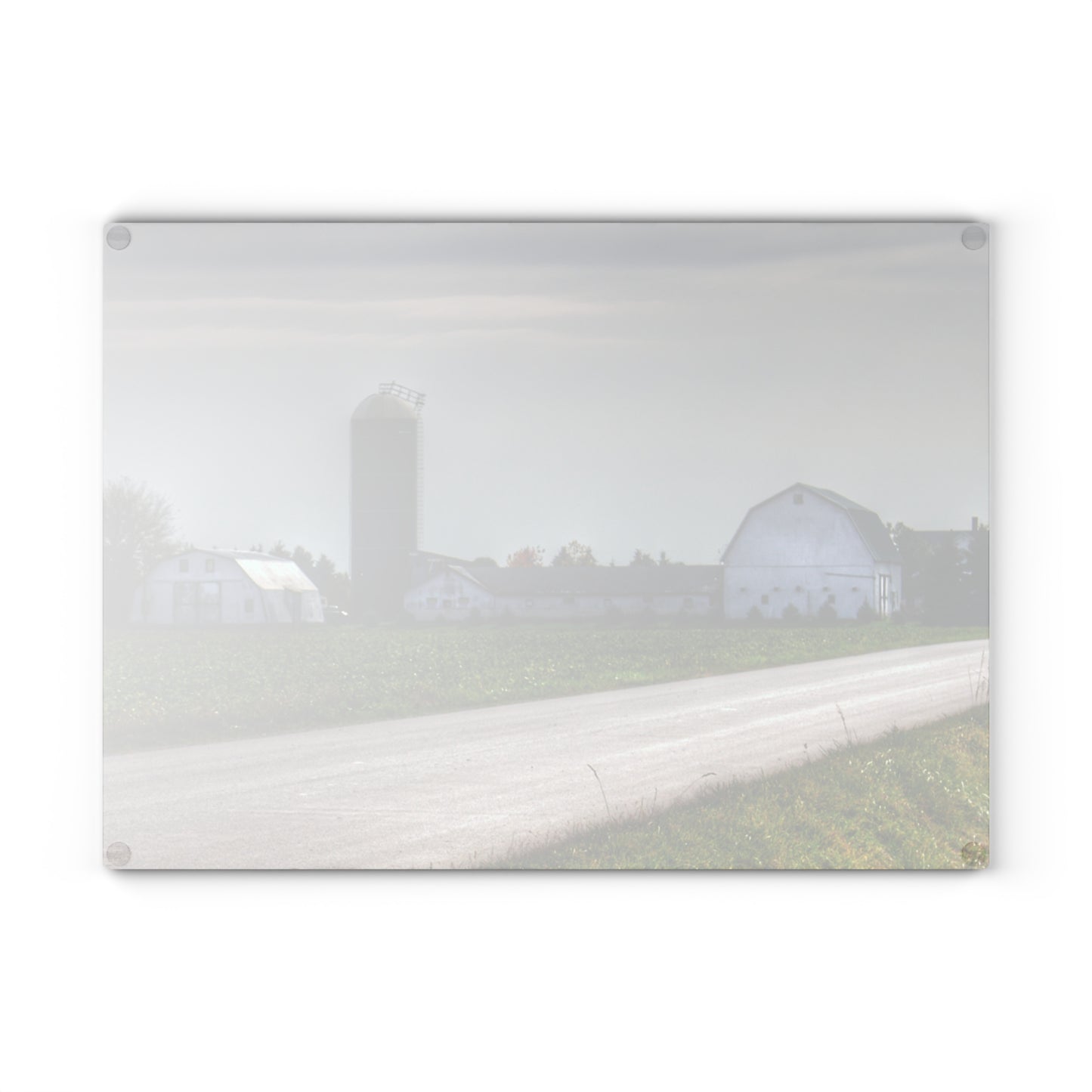 U R There Photography South Block Road Farm Rustic Farmhouse Tempered-Glass Cutting Board