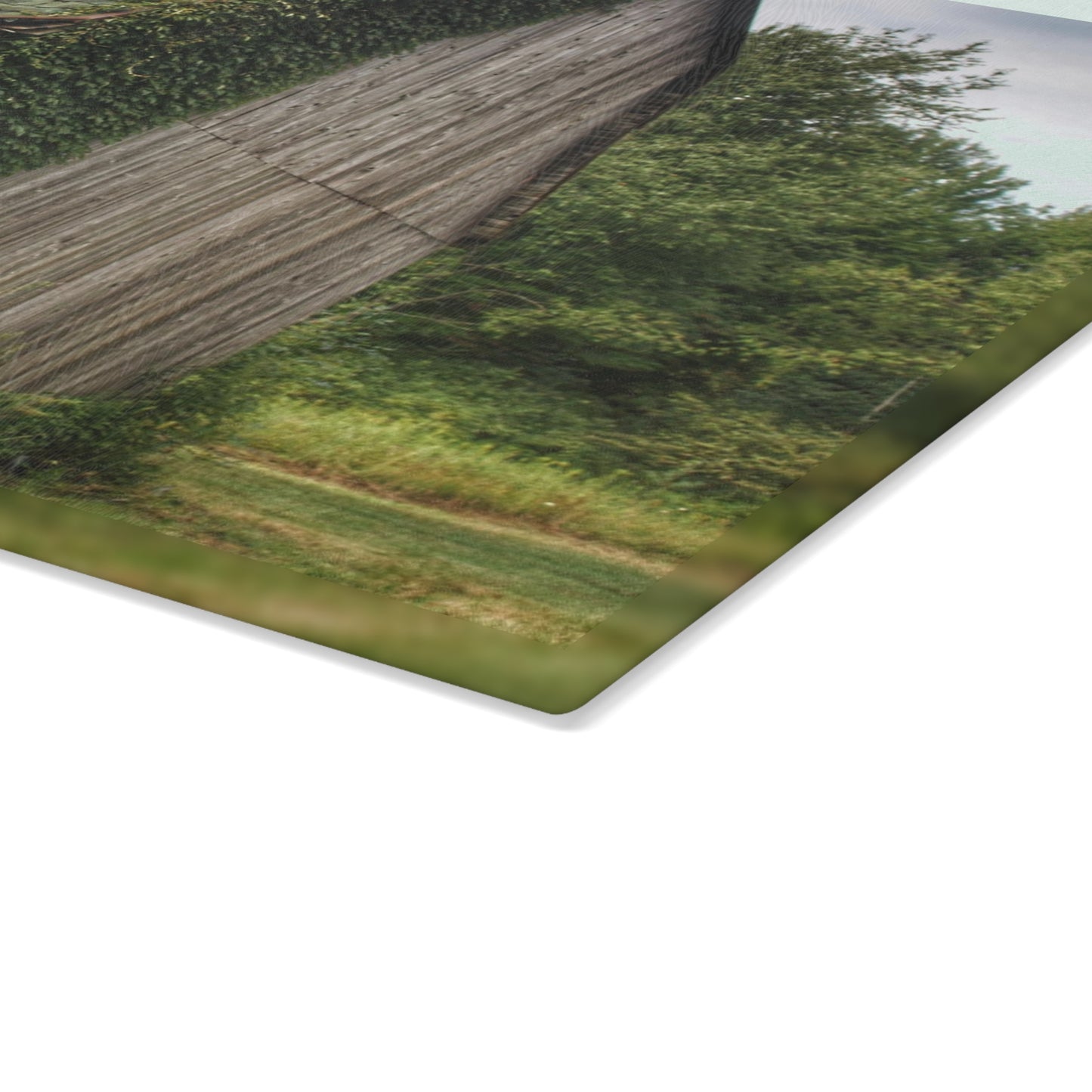 U R There Photography Chambers Grey Rustic Farmhouse Tempered-Glass Cutting Board
