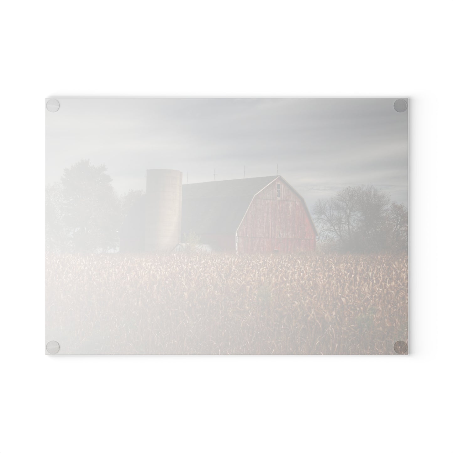 U R There Photography Shepard Road Red Rustic Farmhouse Tempered-Glass Cutting Board