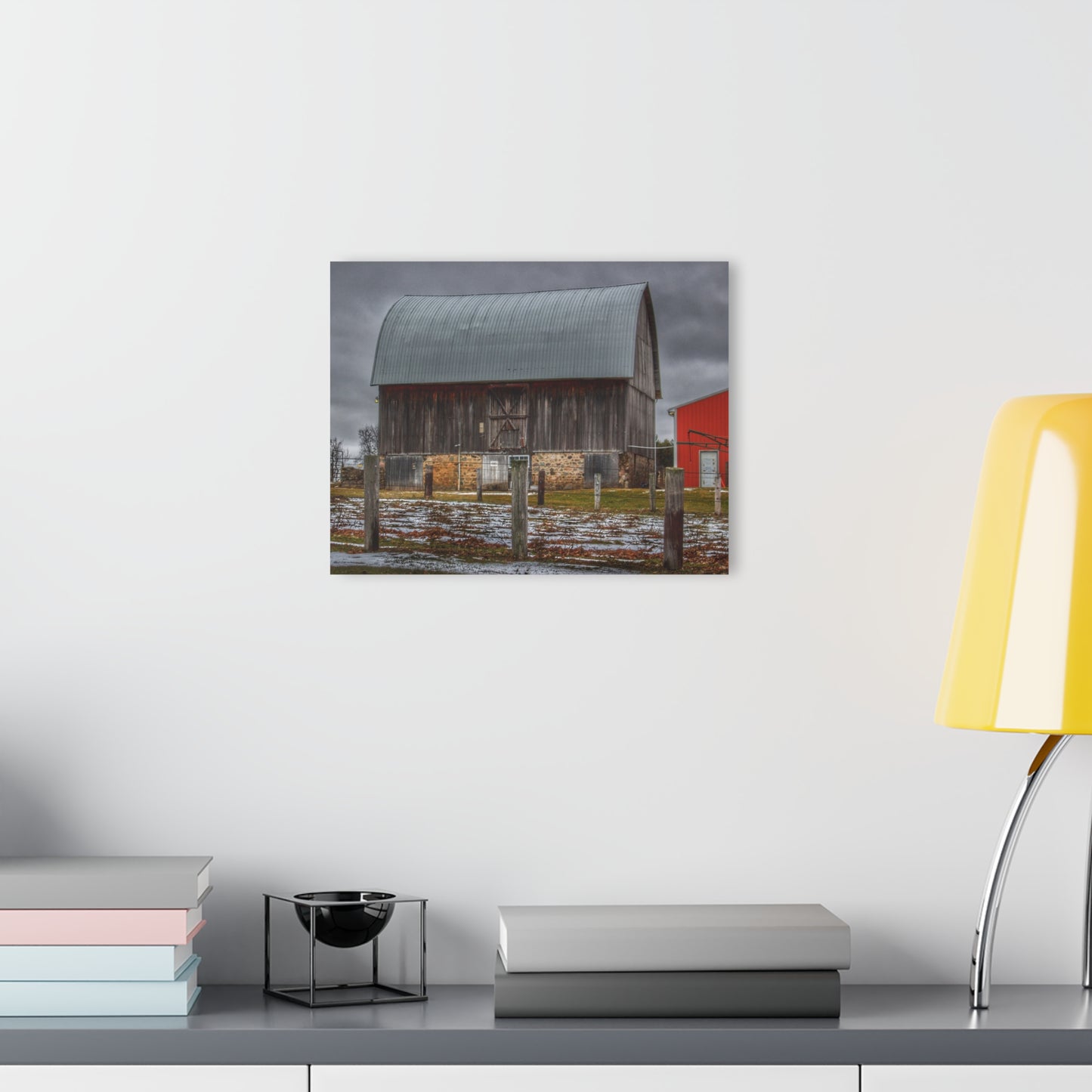 U R There Photography Schott Road Grey III Rustic Farmhouse Acrylic Wall Print