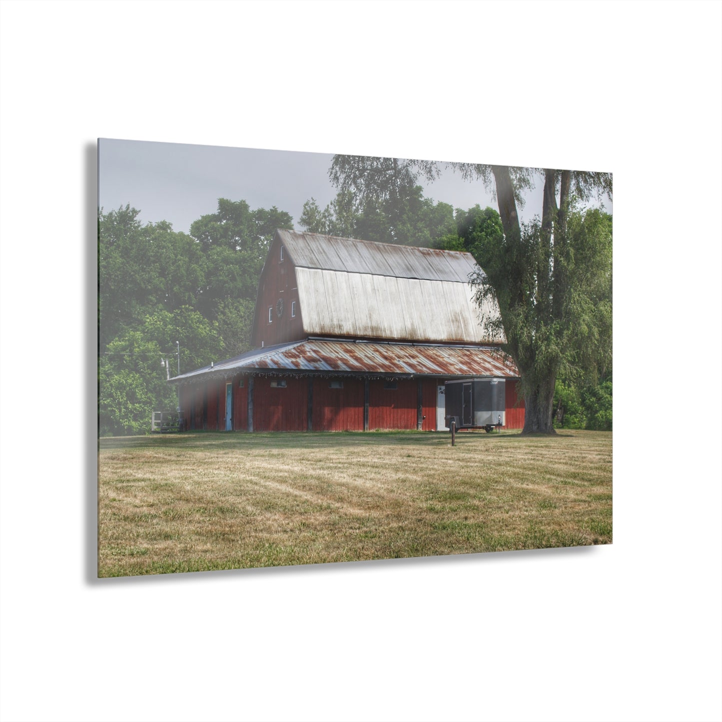 U R There Photography West Hurd Road Red Rustic Farmhouse Acrylic Wall Print