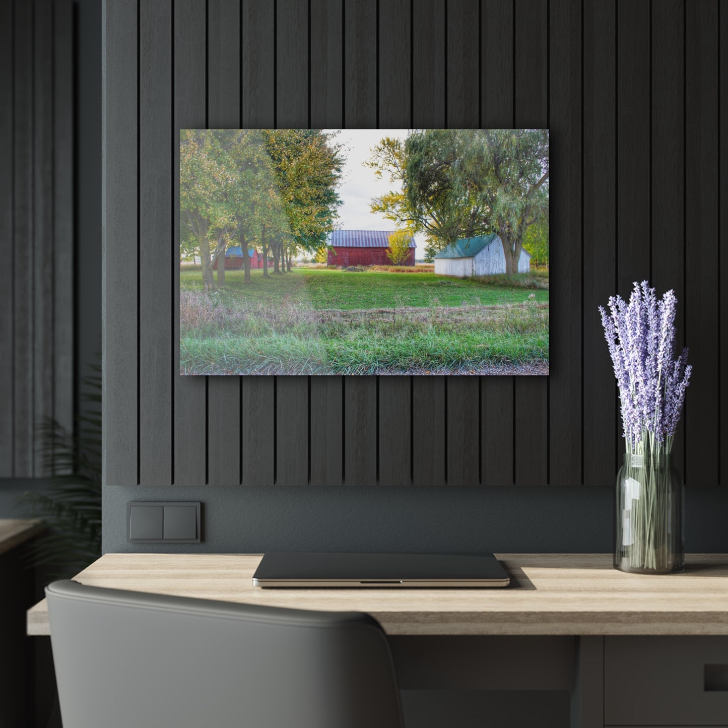 U R There Photography Wilcox Road Reds Rustic Farmhouse Acrylic Wall Print