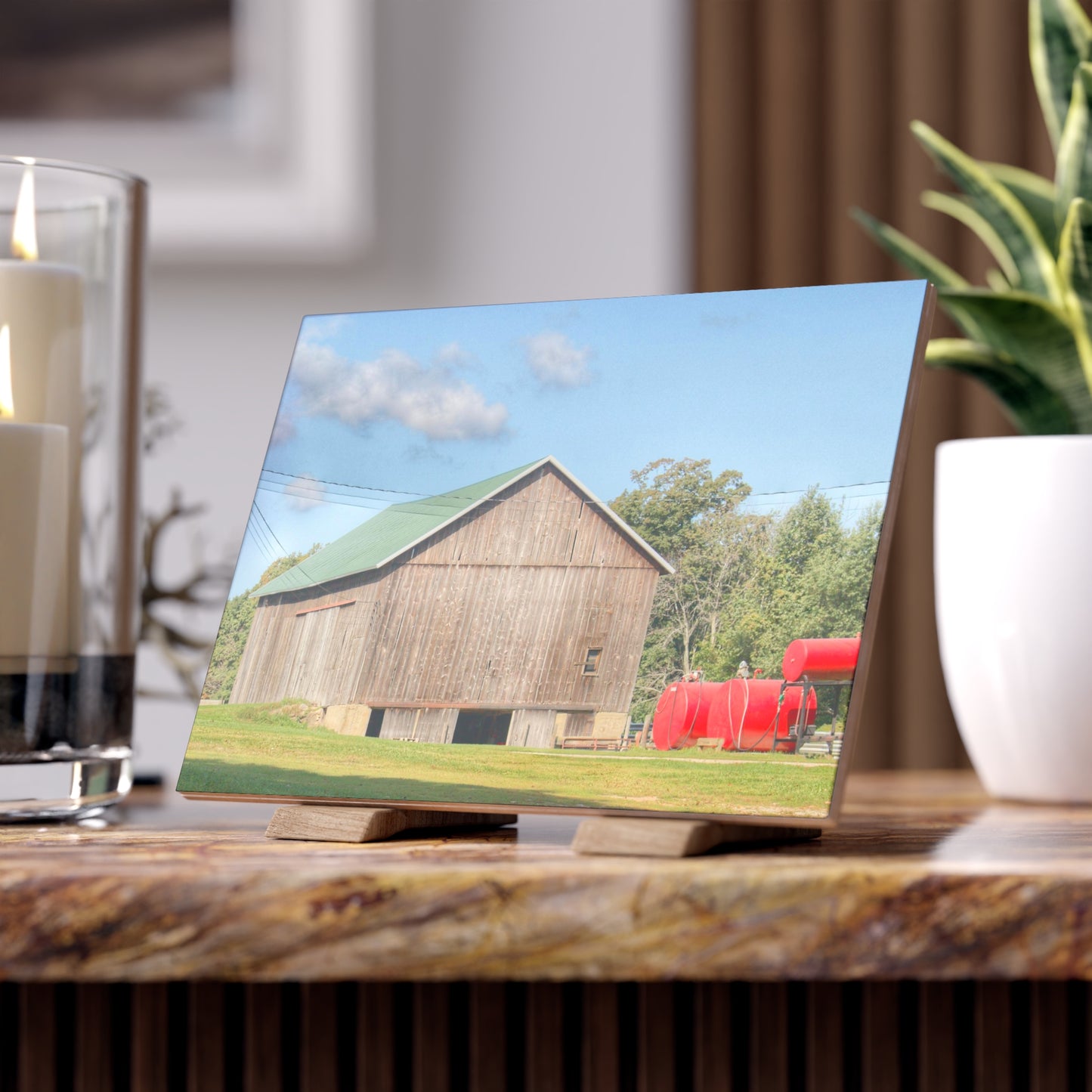 U R There Photography Kingston Road Grey Rustic Farmhouse Decorative Ceramic Tile