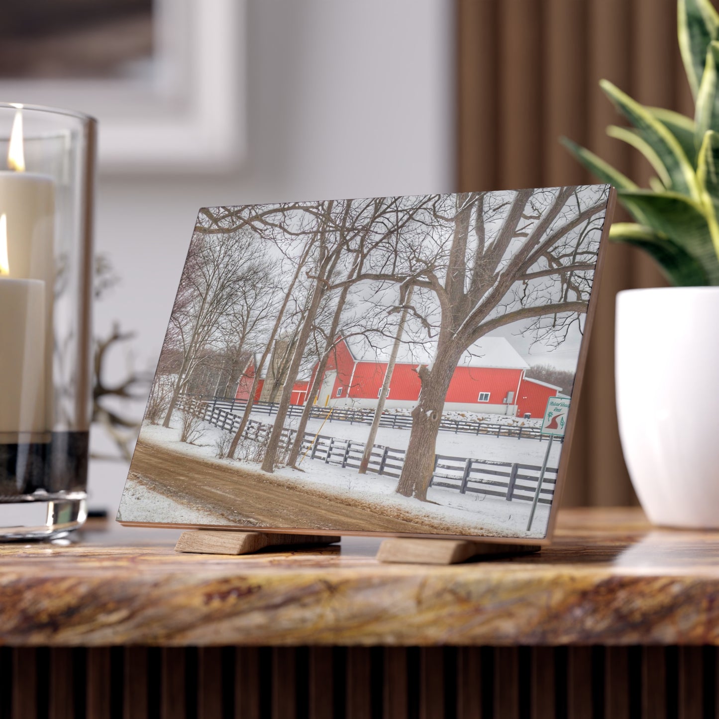 U R There Photography Barns of Barber Road I Rustic Farmhouse Decorative Ceramic Tile