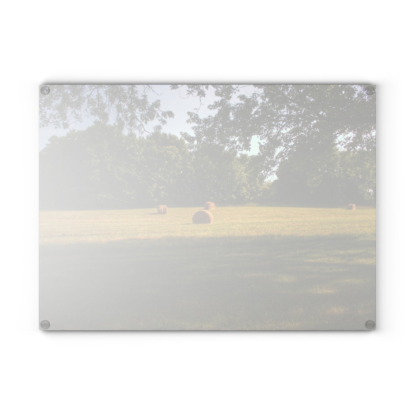 U R There Photography Summer Haybales I Rustic Farmhouse Tempered-Glass Cutting Board