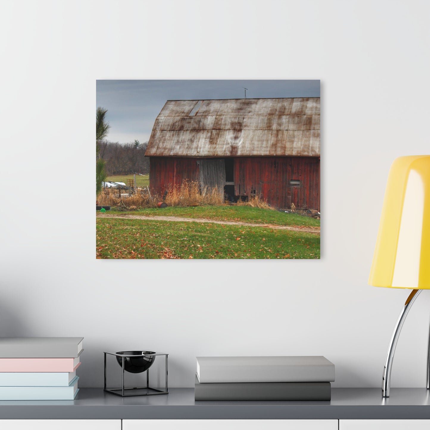 U R There Photography Castle Road Relic Red Rustic Farmhouse Acrylic Wall Print