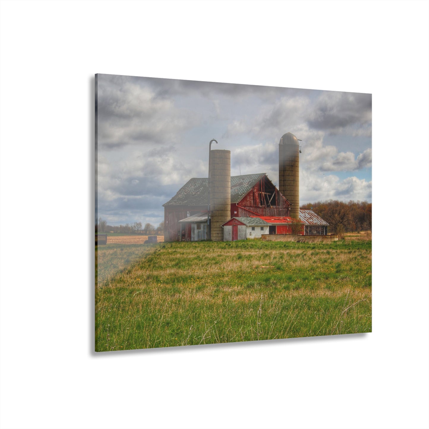 U R There Photography Centerline Road Red Rustic Farmhouse Acrylic Wall Print