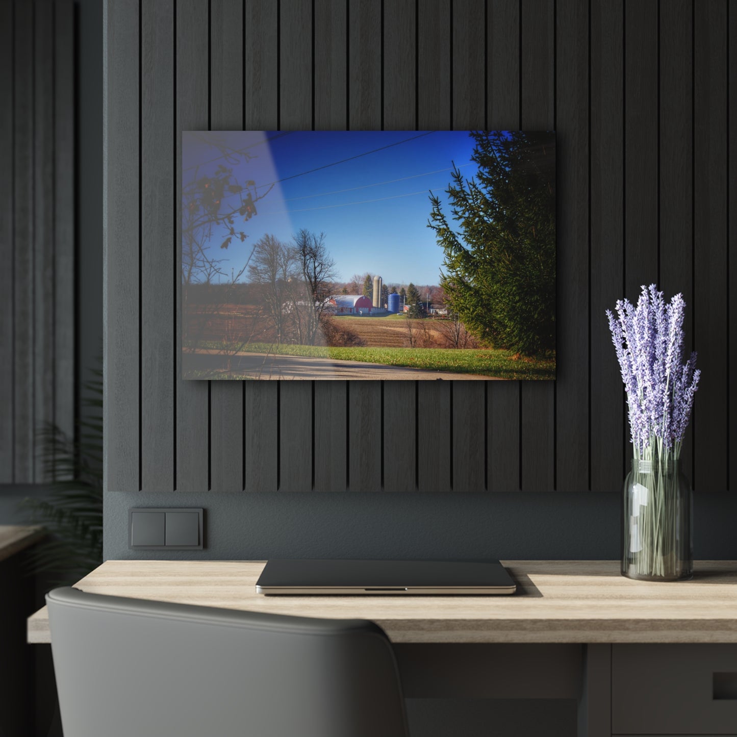 U R There Photography Across the Field on Brocker Road Rustic Farmhouse Acrylic Wall Print