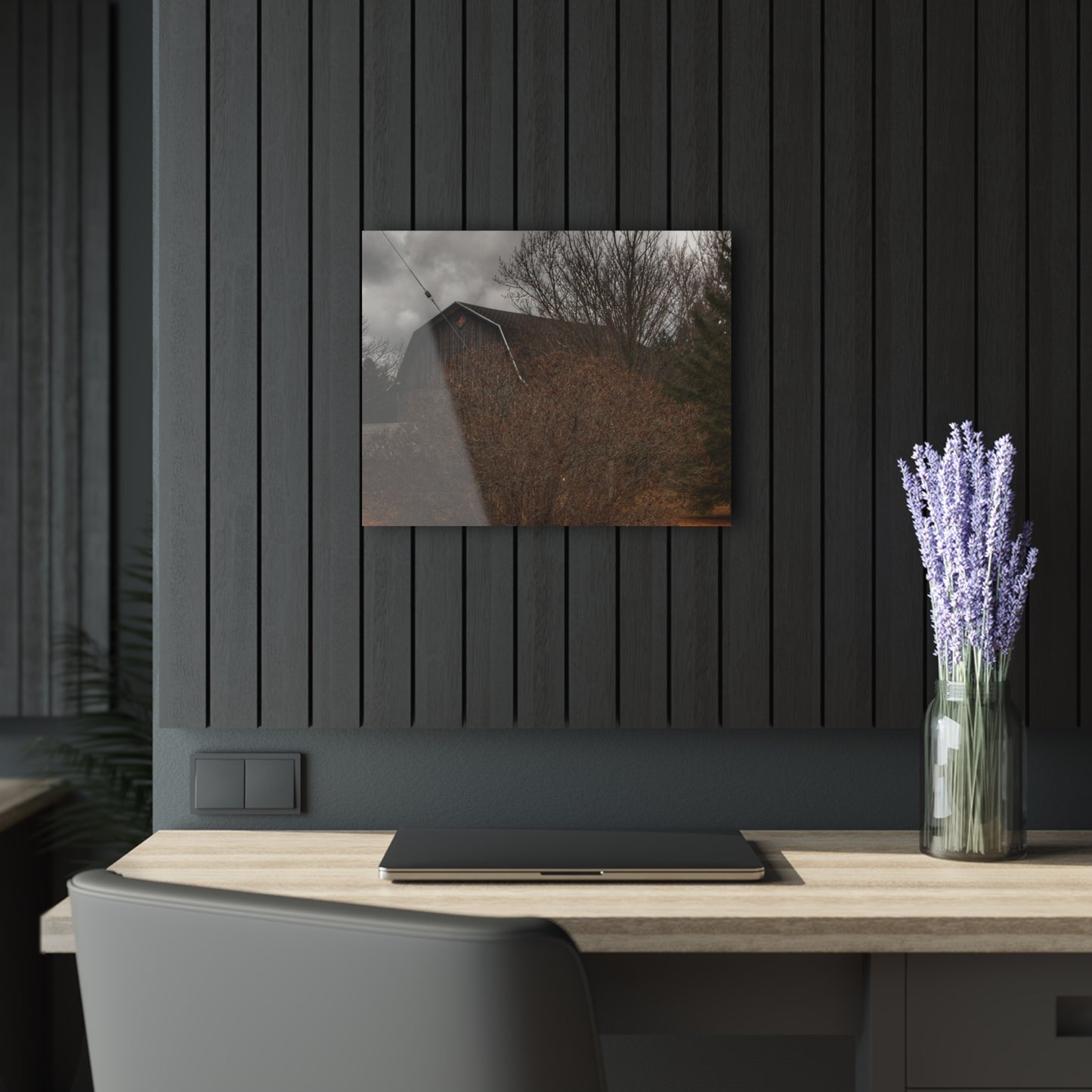 U R There Photography Caro Grey Hidden Rustic Farmhouse Acrylic Wall Print