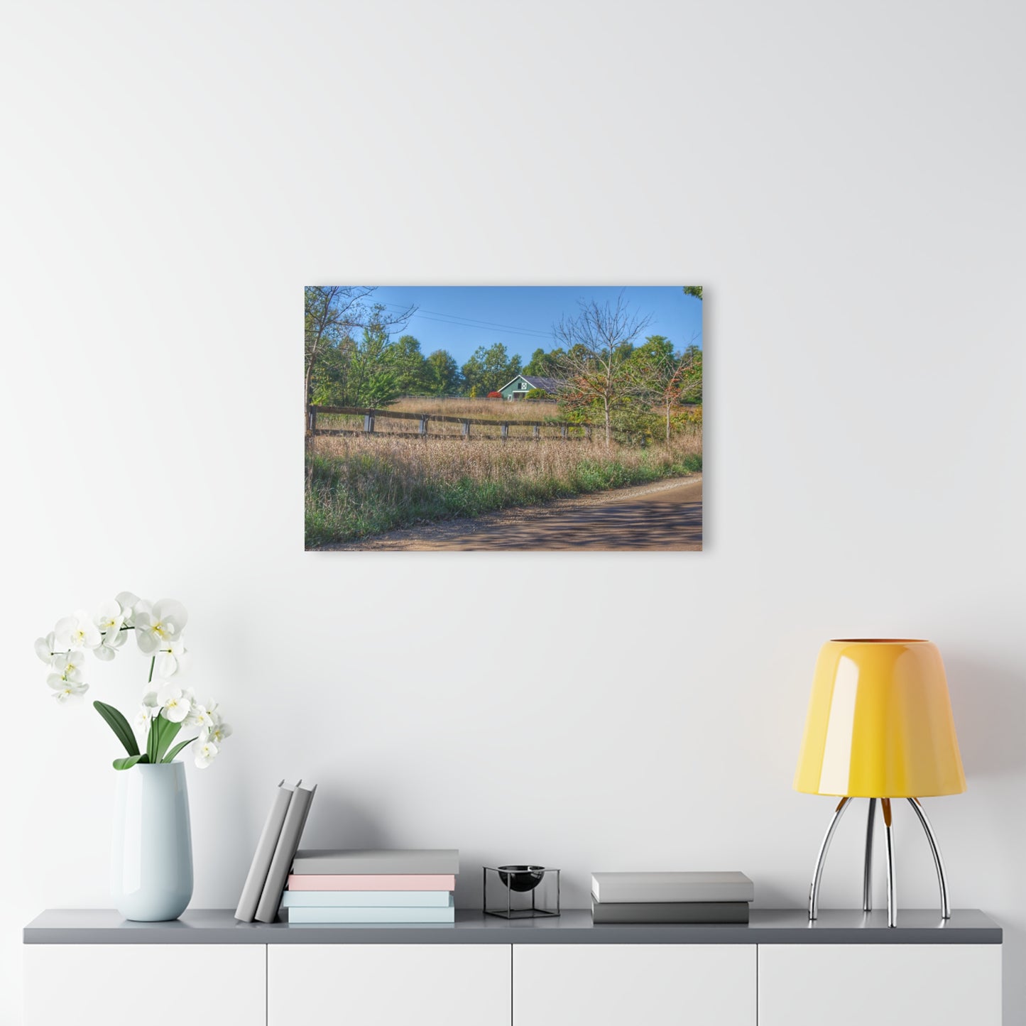 U R There Photography Oakwood Road Hidden Green Rustic Farmhouse Acrylic Wall Print