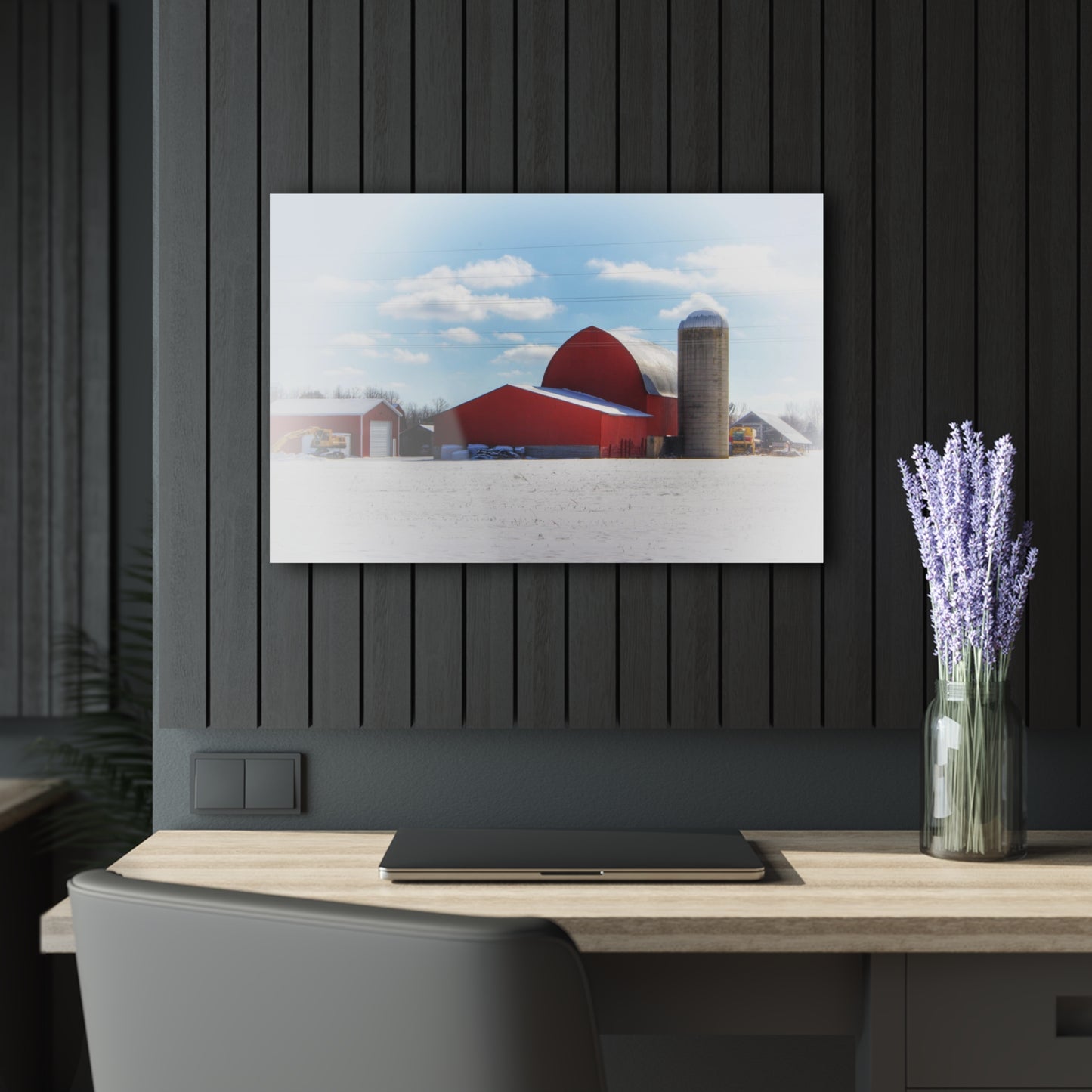 U R There Photography Barnes Road Reds Rustic Farmhouse Acrylic Wall Print