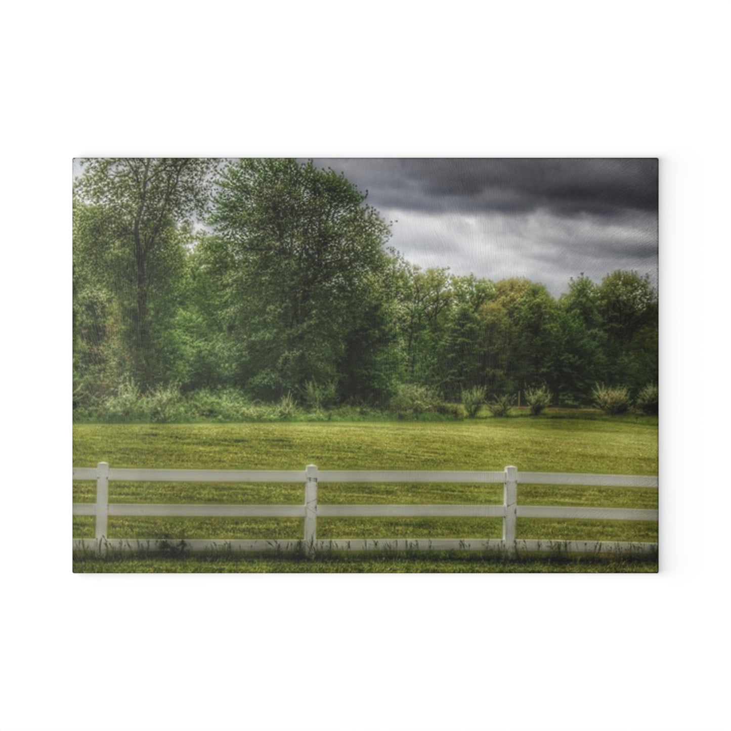 U R There Photography Beyond the White Fence Rustic Farmhouse Tempered-Glass Cutting Board