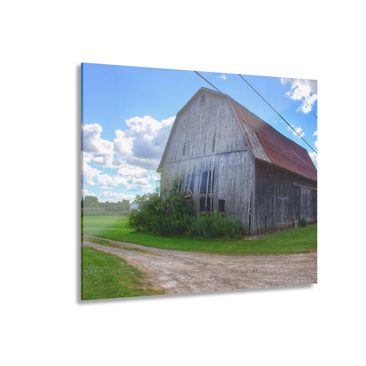 U R There Photography Schoenherr Road Grey I Rustic Farmhouse Acrylic Wall Print