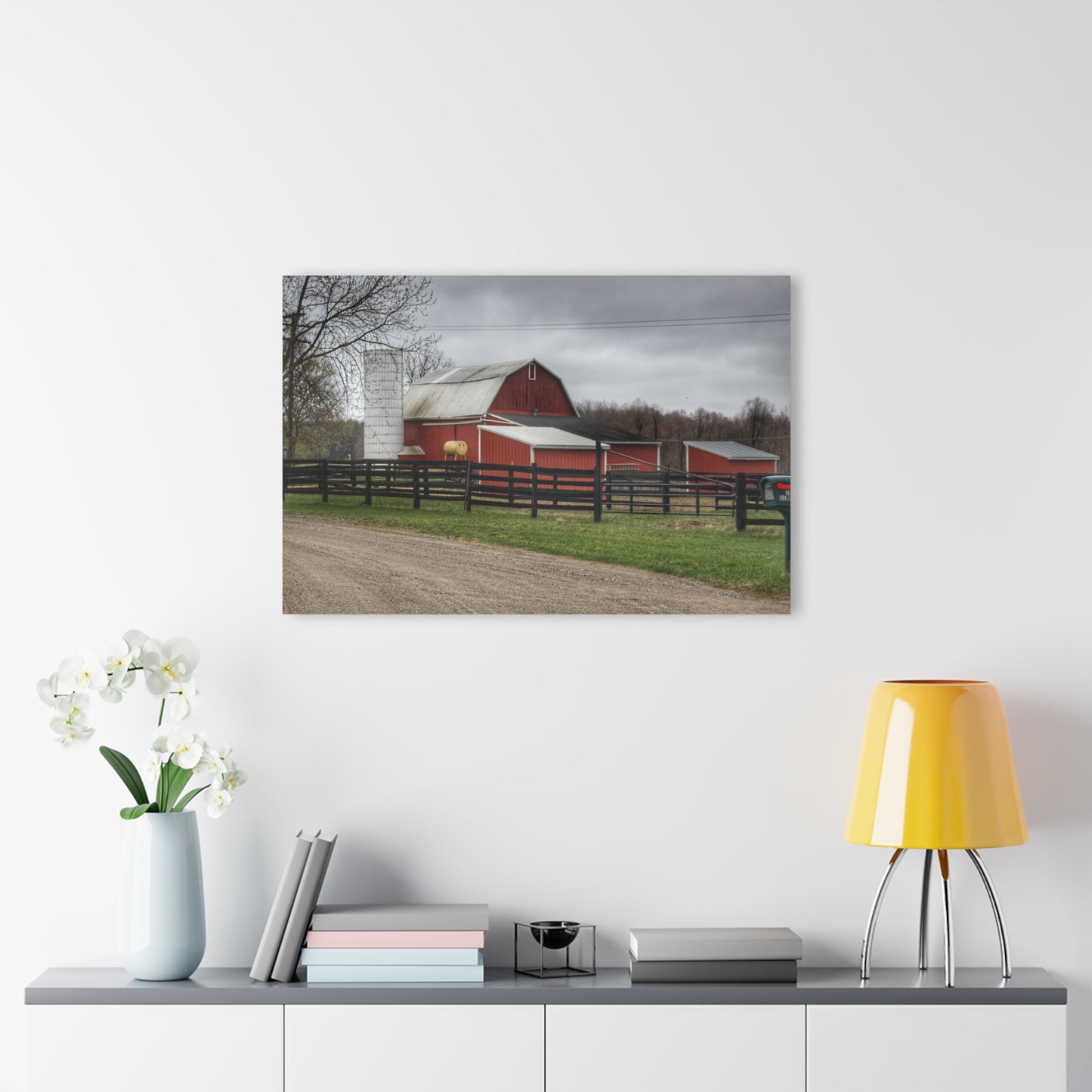 U R There Photography West Lake Road Happy Barn Rustic Farmhouse Acrylic Wall Print