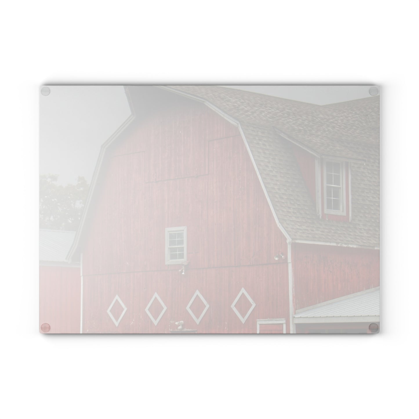 U R There Photography Brauer Road Red Rustic Farmhouse Tempered-Glass Cutting Board