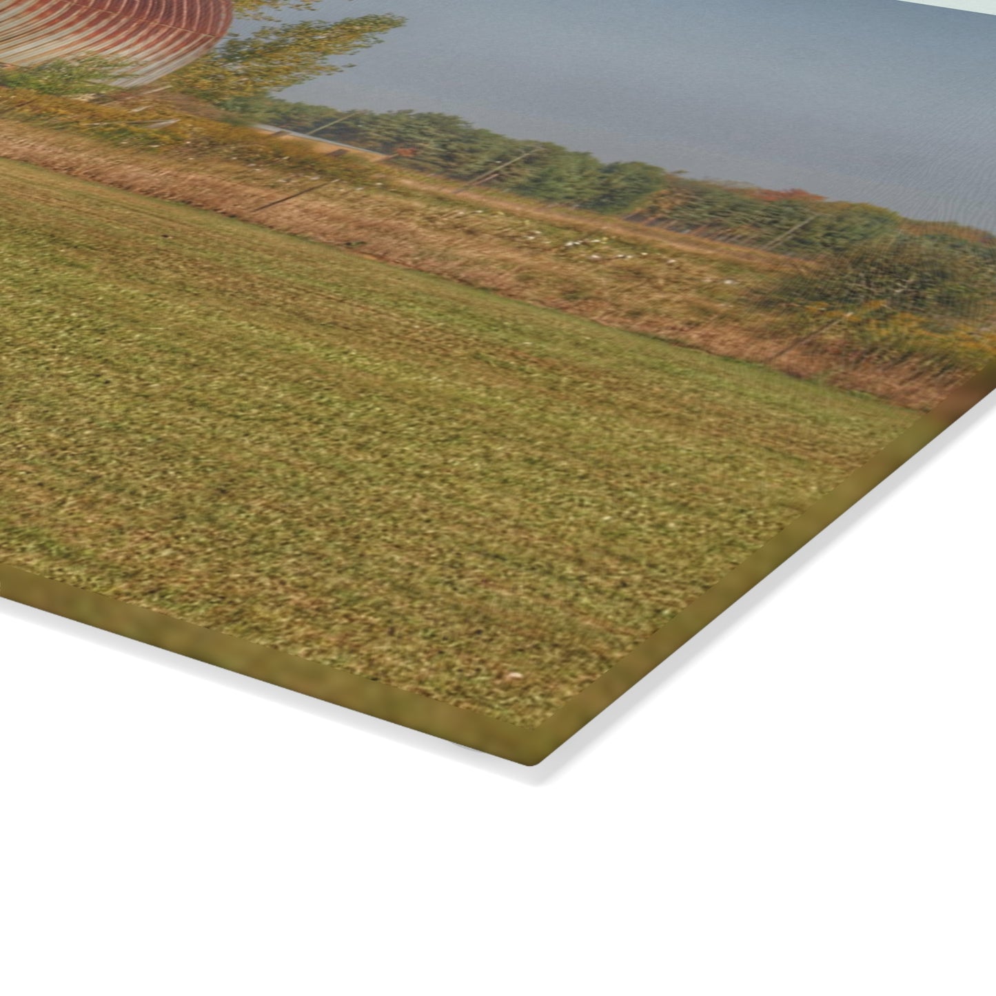U R There Photography Snover Quonset Grey Rustic Farmhouse Tempered-Glass Cutting Board