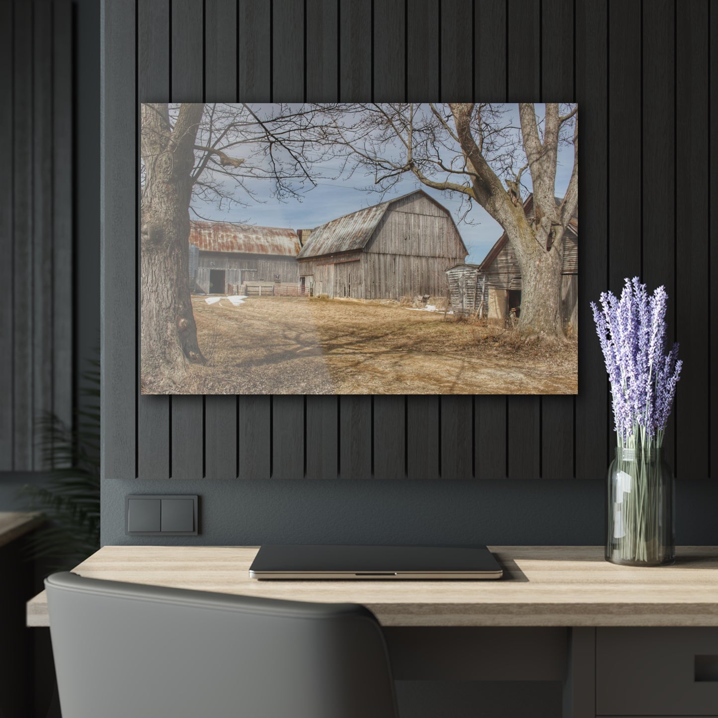 U R There Photography Church Road Greys Rustic Farmhouse Acrylic Wall Print