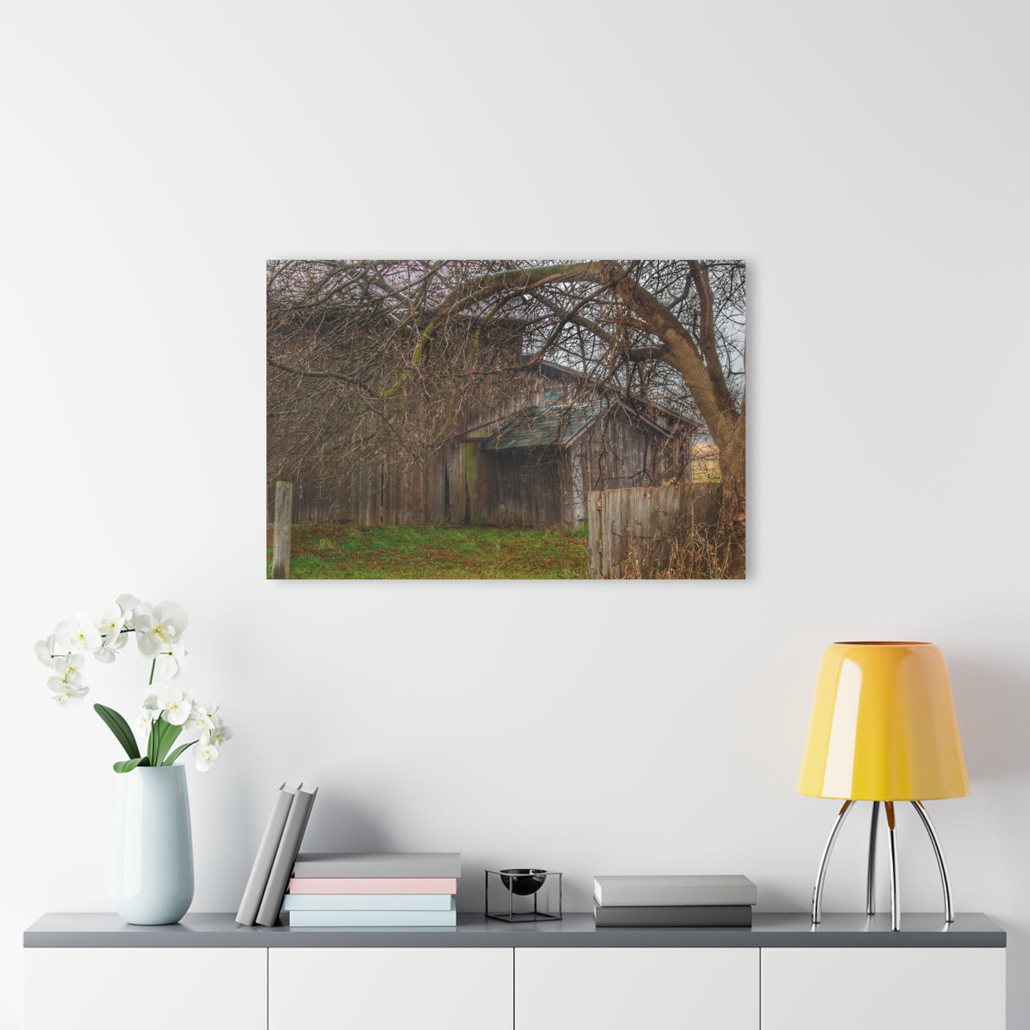 U R There Photography Bowers Road Greys III Rustic Farmhouse Acrylic Wall Print