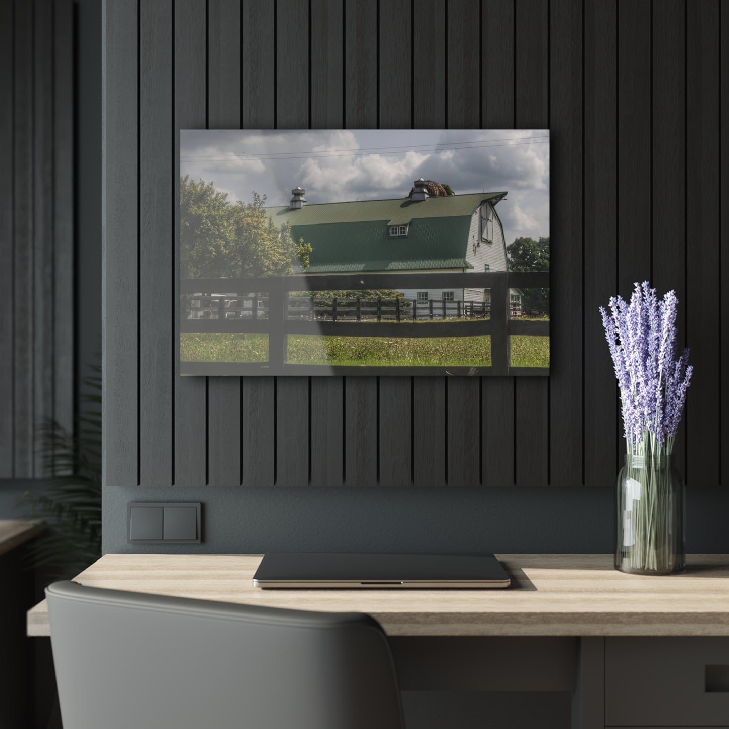 U R There Photography Clark Road White I Rustic Farmhouse Acrylic Wall Print