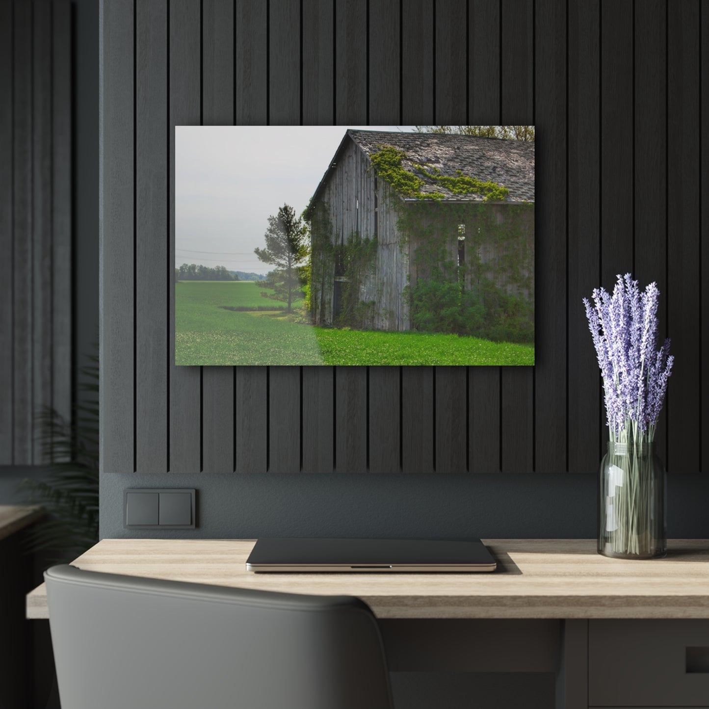 U R There Photography Caro Road Twin Grey I Rustic Farmhouse Acrylic Wall Print