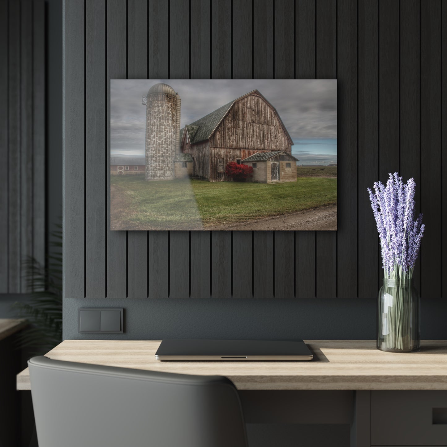 U R There Photography Roedel Road Red Rustic Farmhouse Acrylic Wall Print