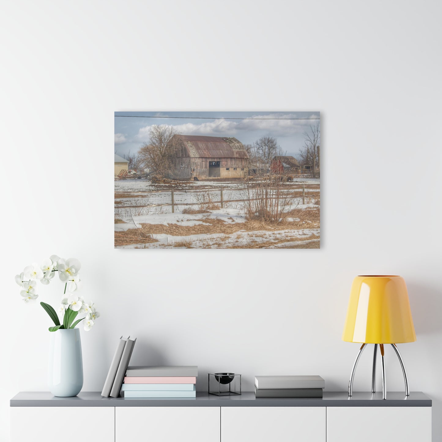 U R There Photography Babcock Road Red Rustic Farmhouse Acrylic Wall Print