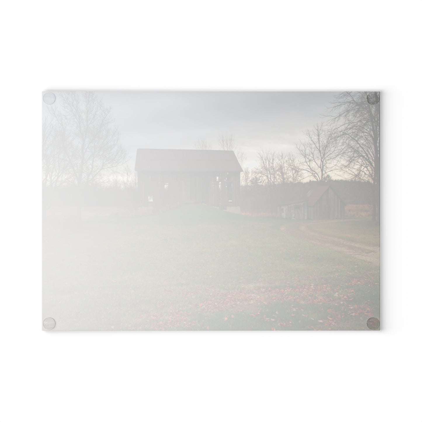 U R There Photography Roadside Greys of Carsonville Rustic Farmhouse Tempered-Glass Cutting Board