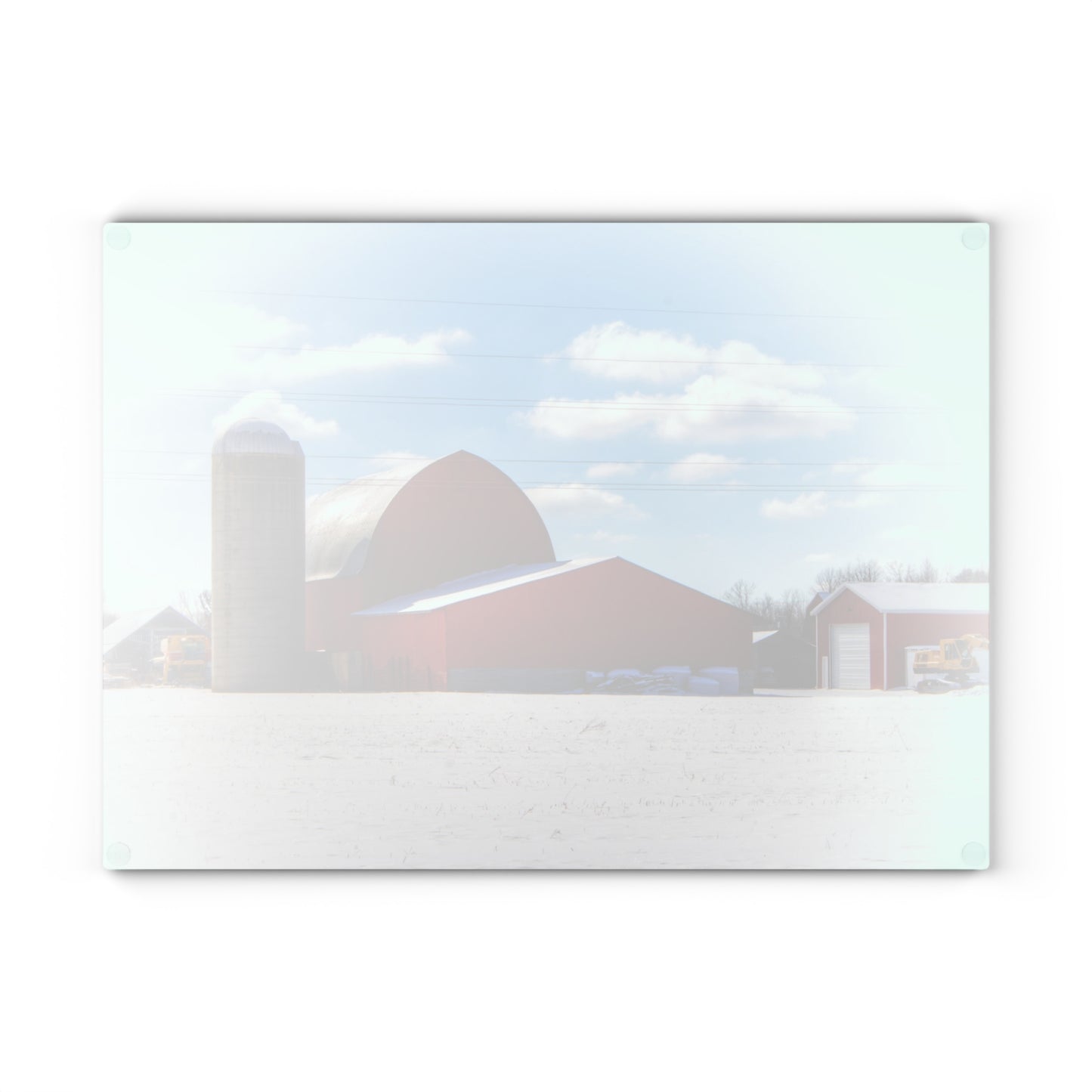 U R There Photography Barnes Road Reds Rustic Farmhouse Tempered-Glass Cutting Board