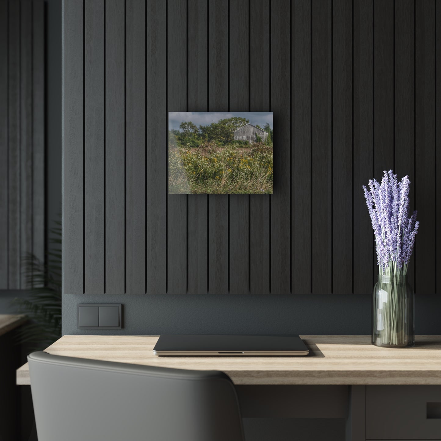 U R There Photography Almont Road Grey Rustic Farmhouse Acrylic Wall Print