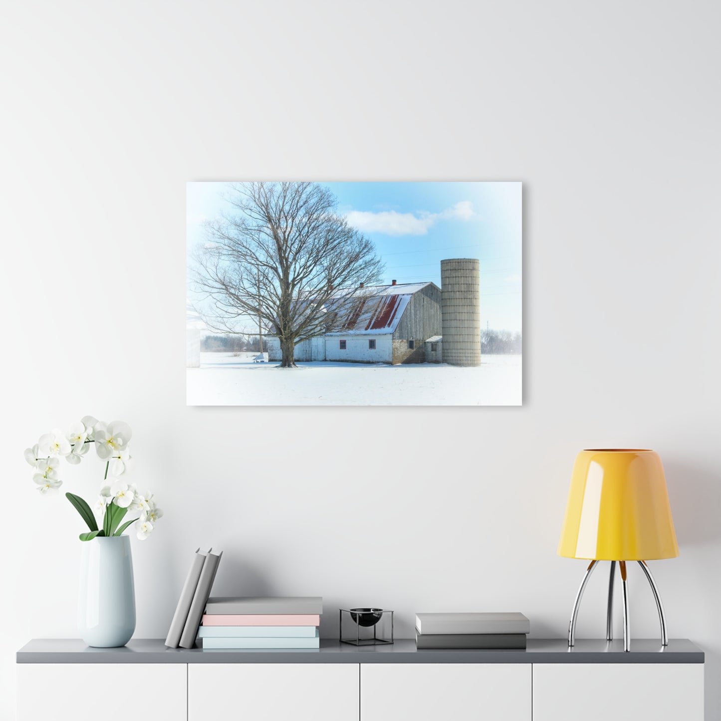 U R There Photography Barnes Road White Rustic Farmhouse Acrylic Wall Print