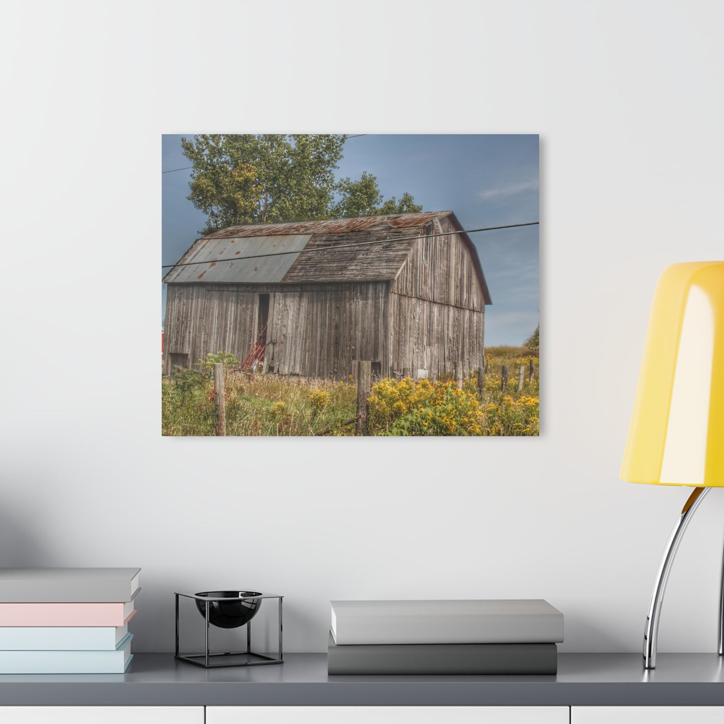 U R There Photography Schott Road Grey I Rustic Farmhouse Acrylic Wall Print