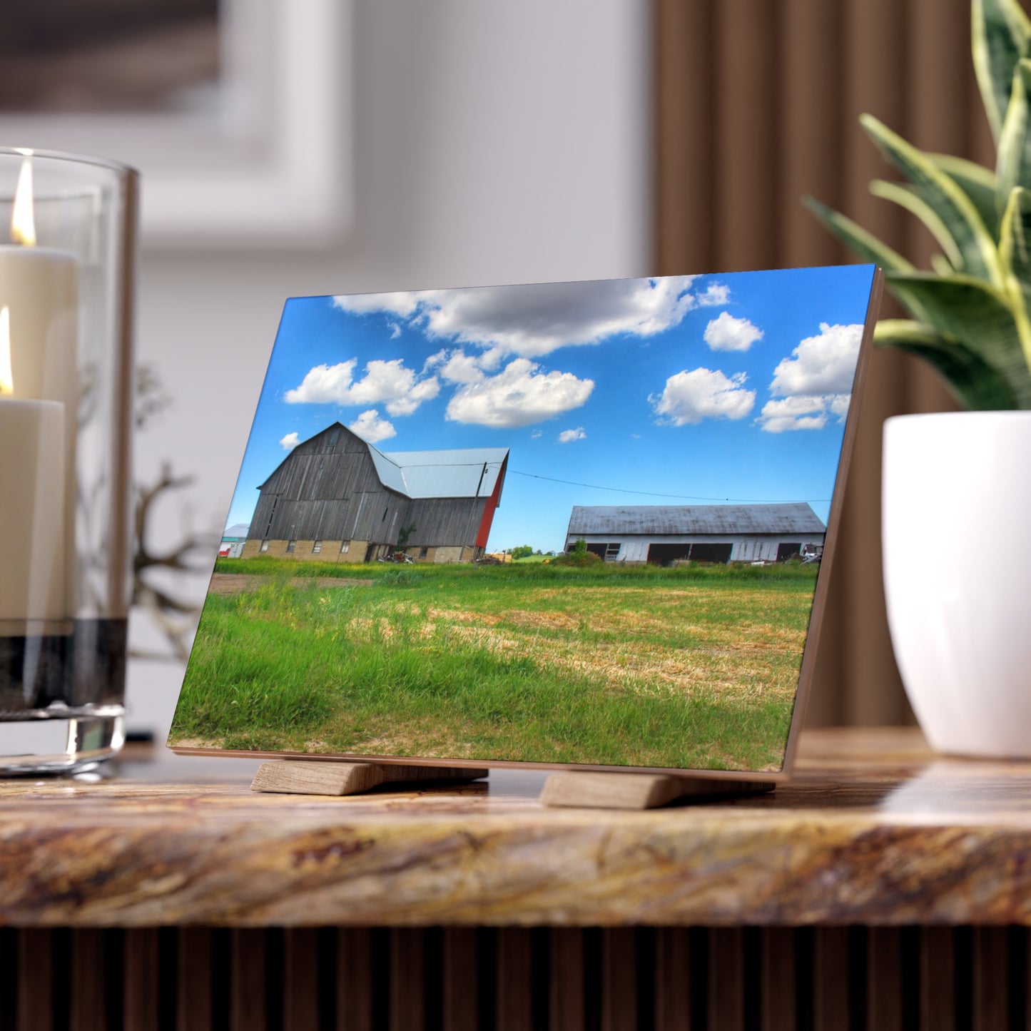 U R There Photography Cass City Elmwood Grey Rustic Farmhouse Decorative Ceramic Tile