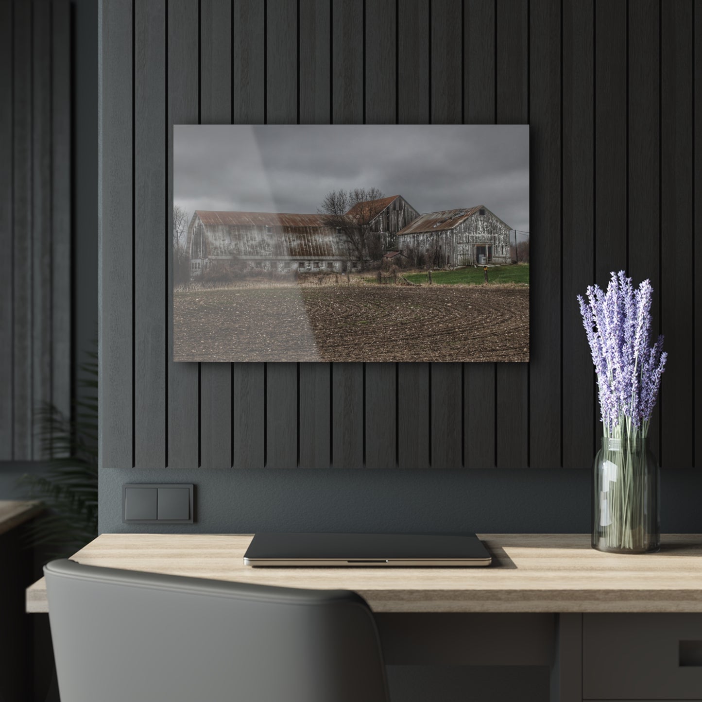U R There Photography Rusted and Grey on Newark Road Rustic Farmhouse Acrylic Wall Print