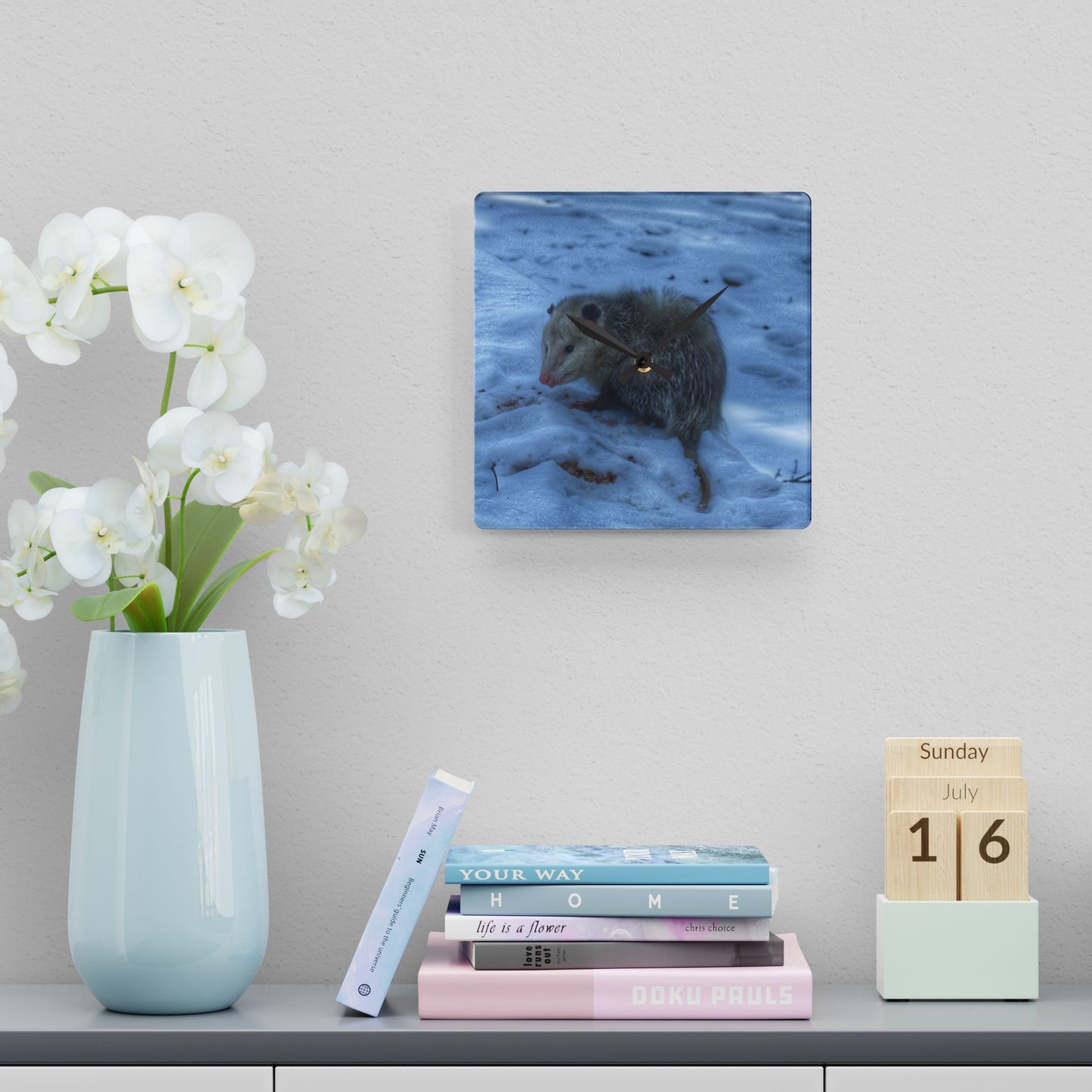 U R There Photography Sutton Road Possum Rustic Farmhouse Acrylic Analog Wall Clock