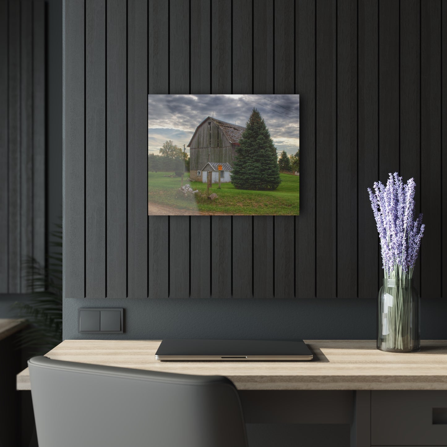 U R There Photography Rich Road Falling Grey II Rustic Farmhouse Acrylic Wall Print