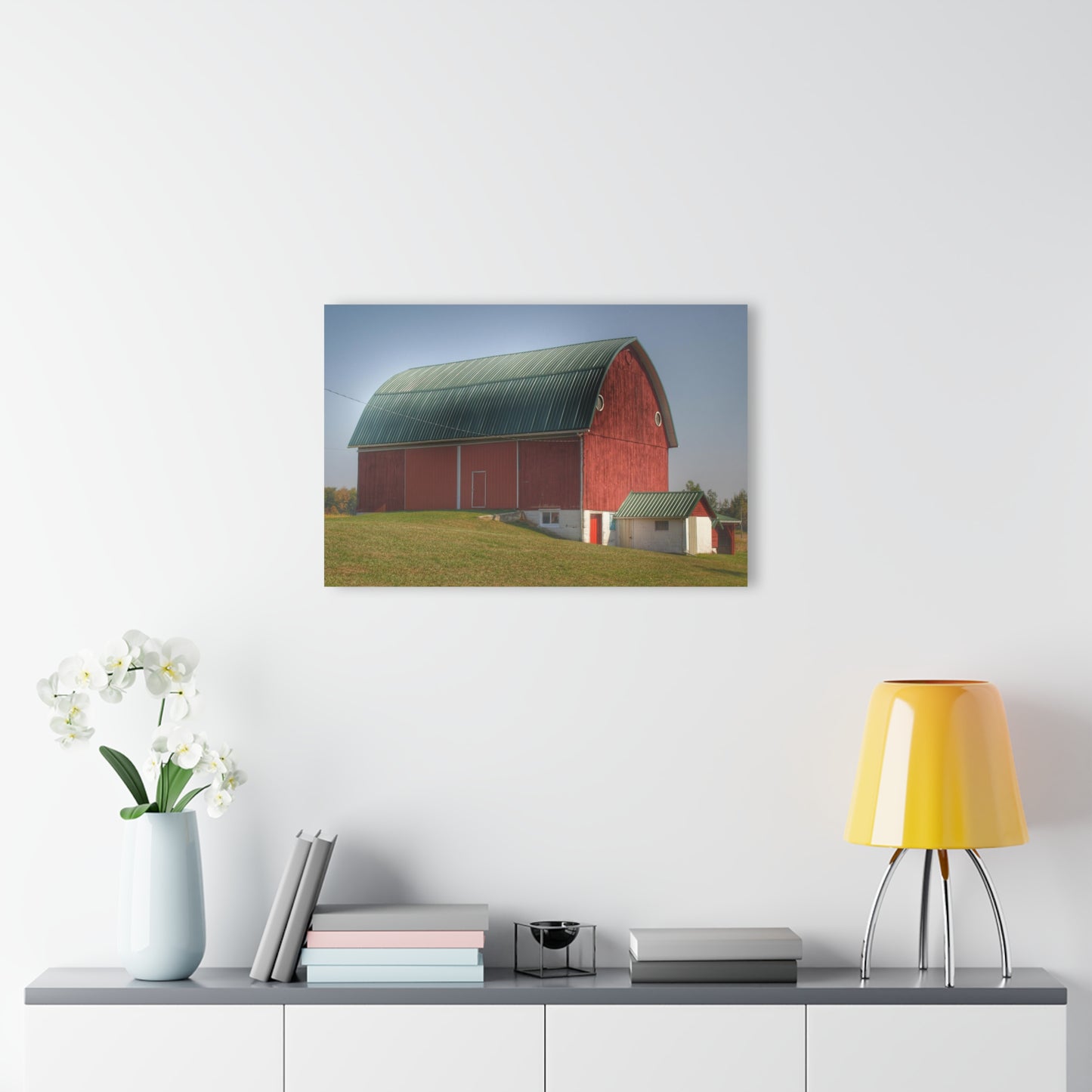 U R There Photography Barnes Road Red Rustic Farmhouse Acrylic Wall Print