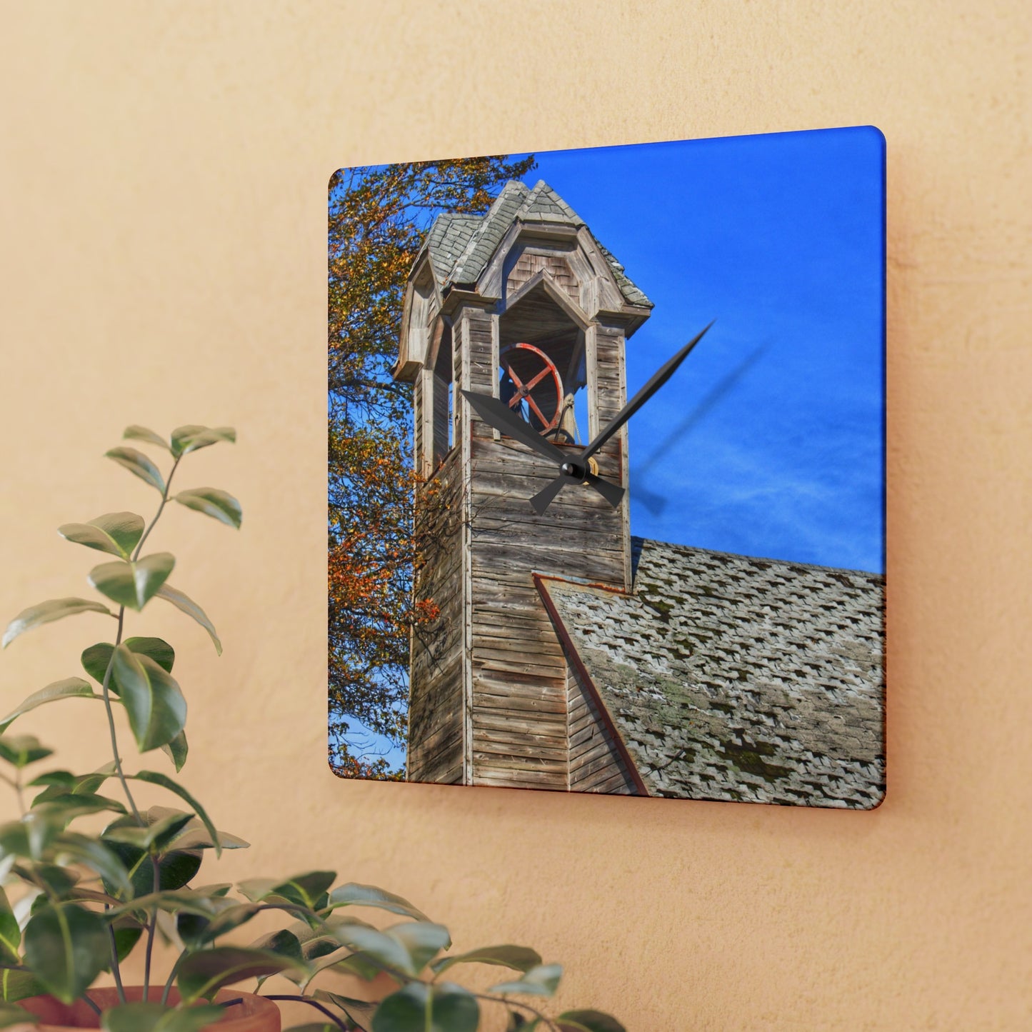 Rustic Farmhouse Wall Clock featuring Schoolhouse of Marlette Road II