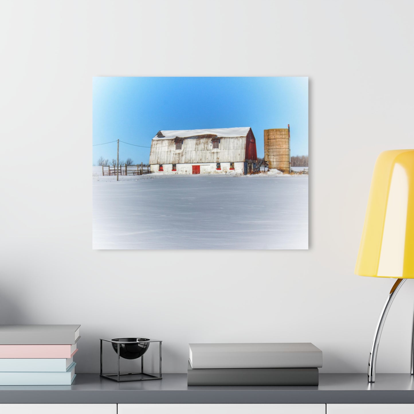 U R There Photography Bay City - Forestville Block Red Rustic Farmhouse Acrylic Wall Print