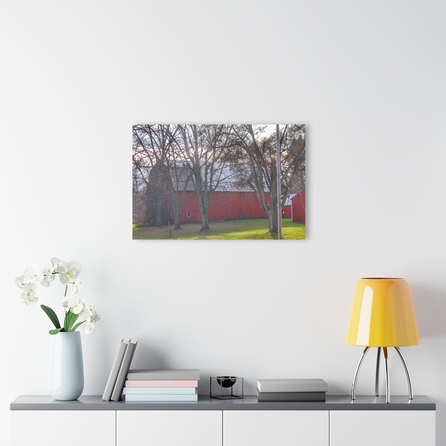 U R There Photography Vienna Road Hidden Red Rustic Farmhouse Acrylic Wall Print