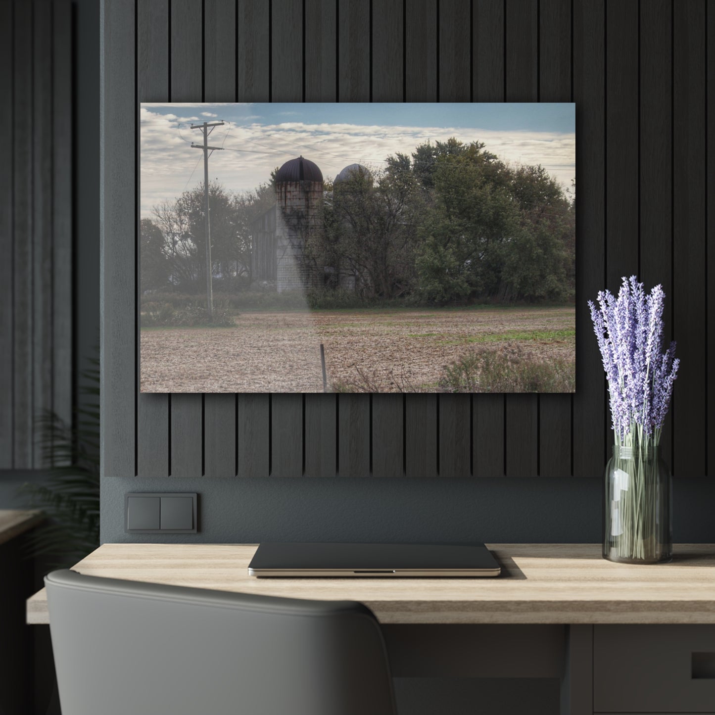 U R There Photography Burnside Road Grey I Rustic Farmhouse Acrylic Wall Print
