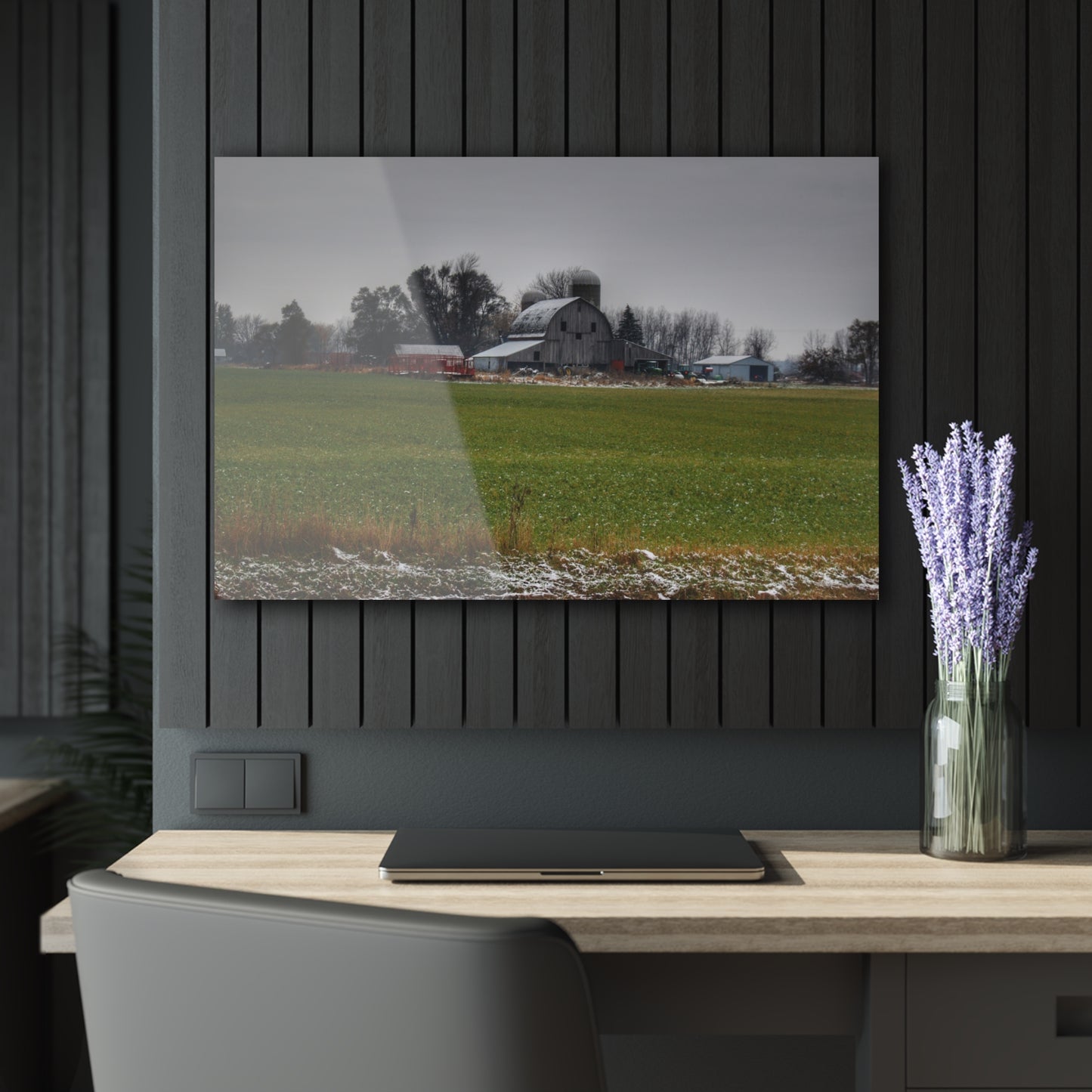 U R There Photography Shepard Road Grey Rustic Farmhouse Acrylic Wall Print