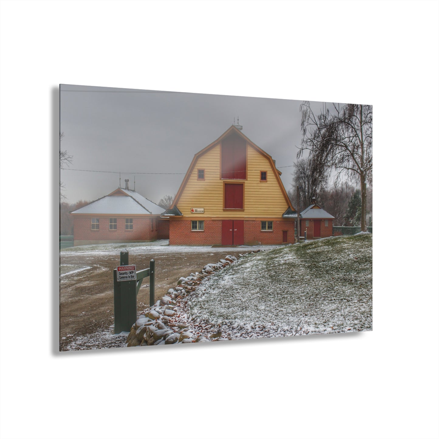 U R There Photography Yellow Barn of Bordman Rustic Farmhouse Acrylic Wall Print