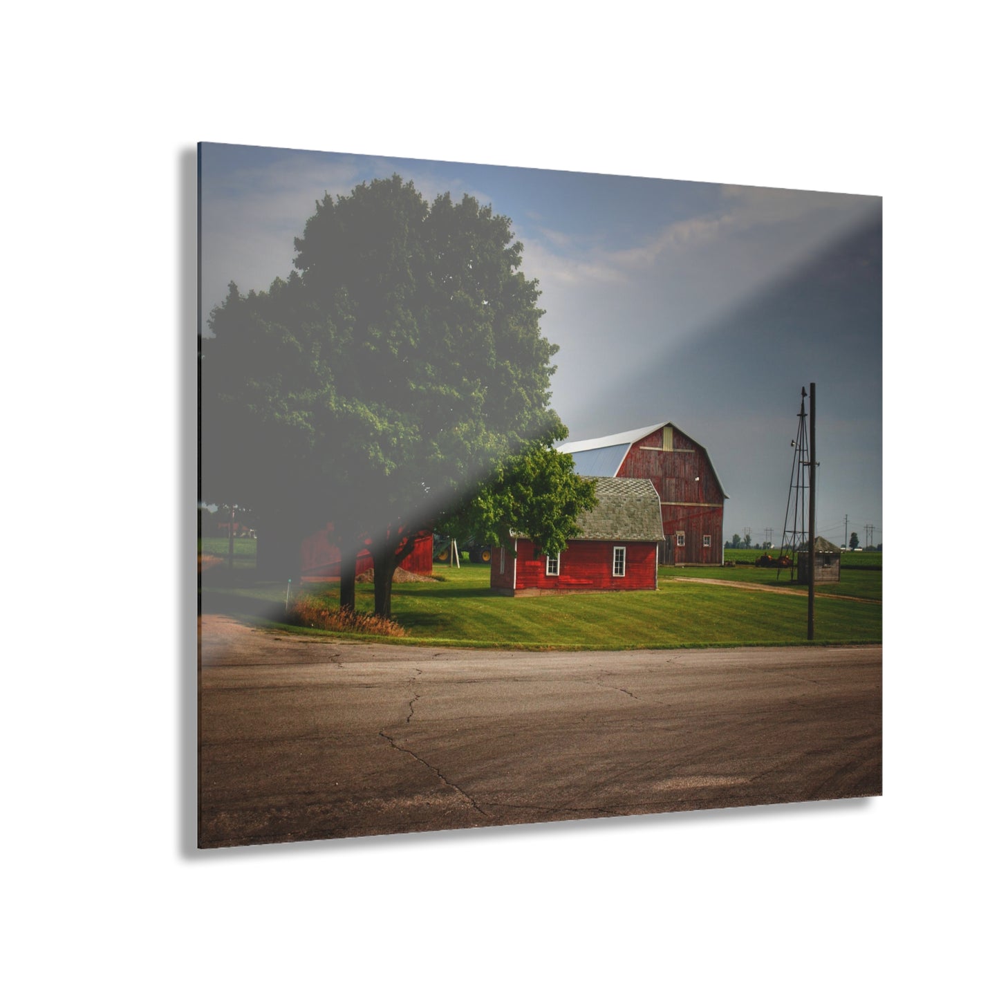 U R There Photography Bradford Road Reds Rustic Farmhouse Acrylic Wall Print