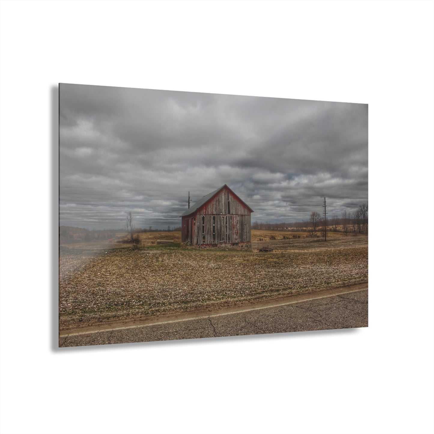 U R There Photography Barnes Road Little Red II Rustic Farmhouse Acrylic Wall Print