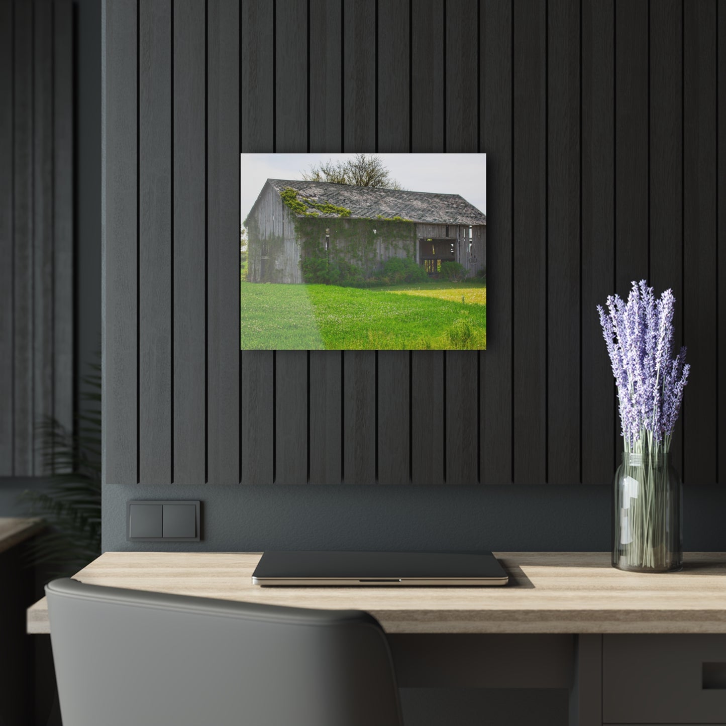 U R There Photography Caro Road Twin Grey II Rustic Farmhouse Acrylic Wall Print