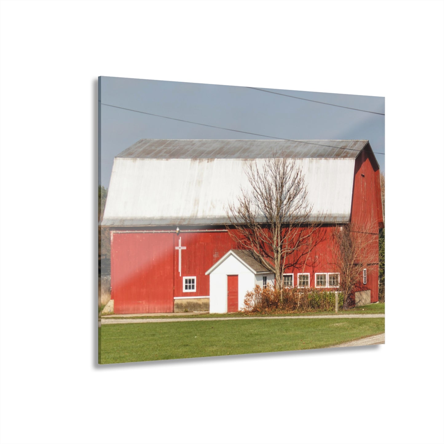 U R There Photography Bray Road Red I Rustic Farmhouse Acrylic Wall Print