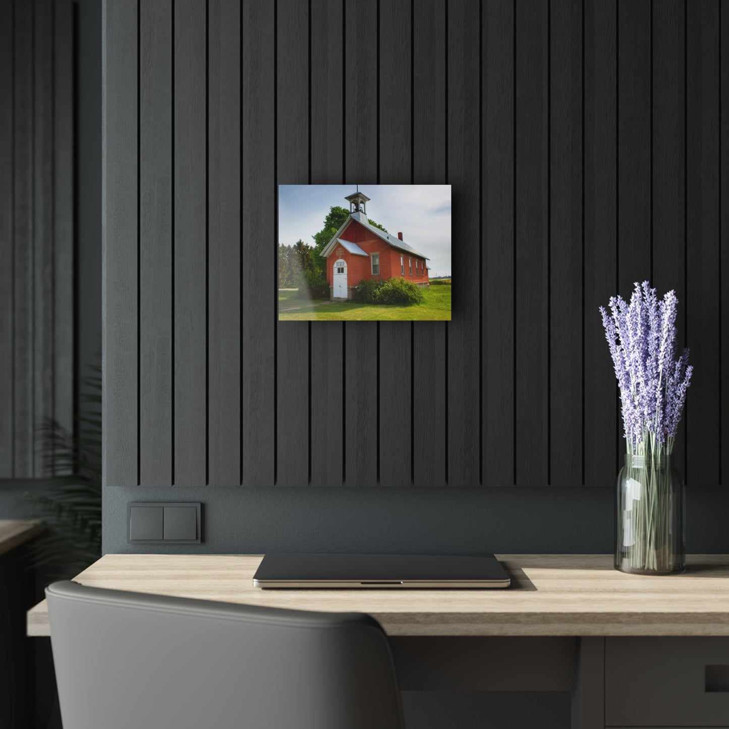 U R There Photography French Road Old Standard Schoolhouse I Rustic Farmhouse Acrylic Wall Print