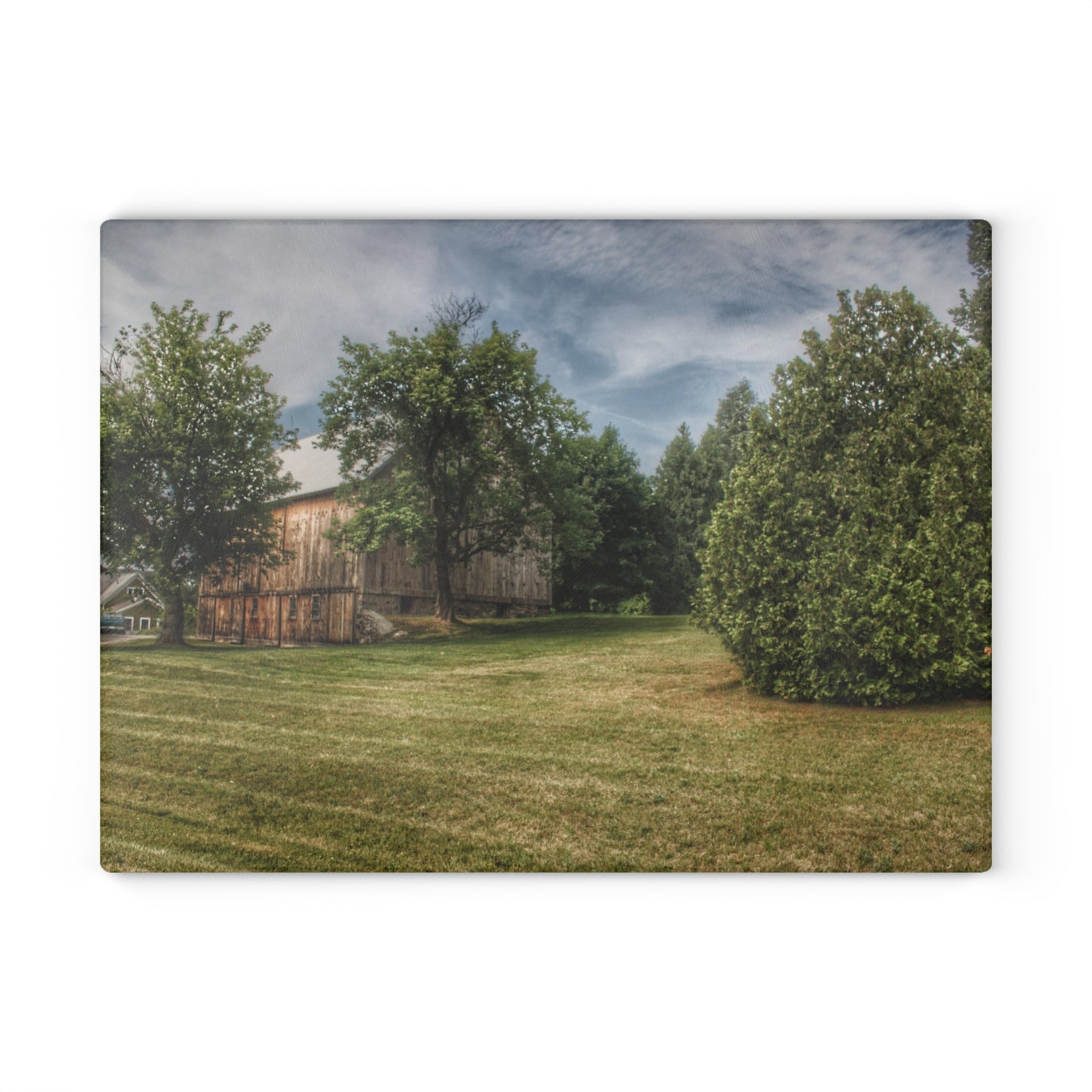 U R There Photography Thistle Valley Weathered Grey Rustic Farmhouse Tempered-Glass Cutting Board